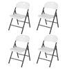 Costway 4x Folding Dining Chairs Portable Outdoor Armchair-White