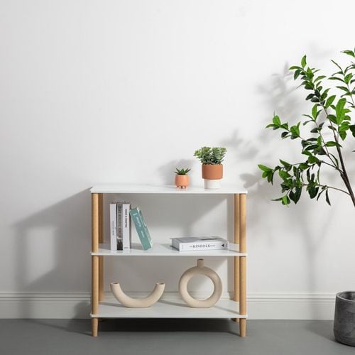 Seth Open Shelf Unit Shelving Display Rectangular 3 Levels White ...