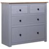 vidaXL Pinewood Sideboard Grey Panama Range Stand Bedroom Stand Furniture
