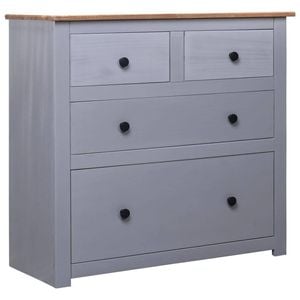 vidaXL Pinewood Sideboard Grey Panama Range Stand Bedroom Stand Furniture