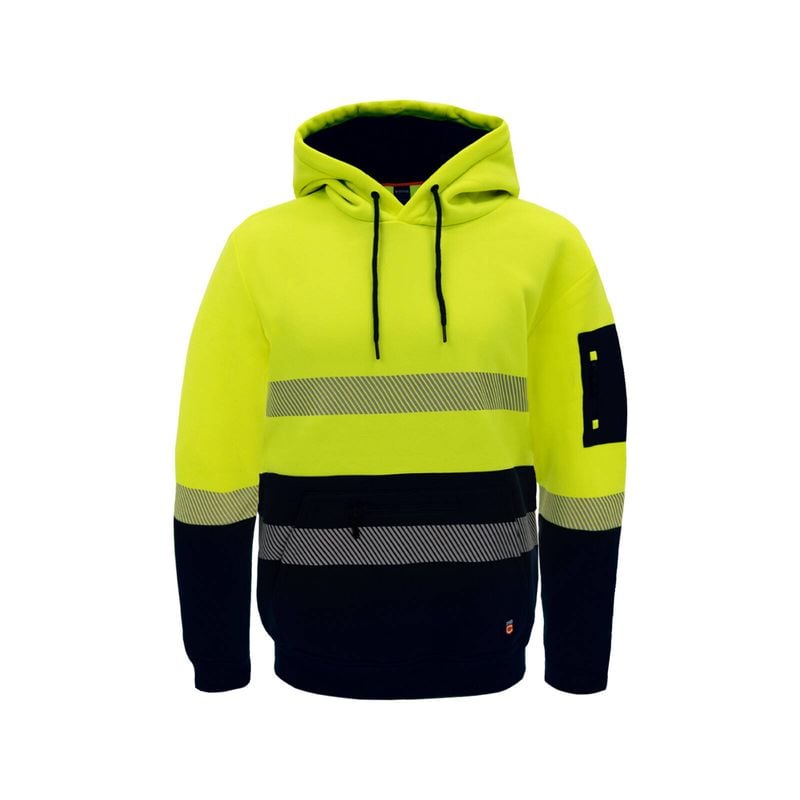 Yellow Hi Vis Taped Hoodie - Medium