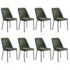 Oikiture Set of 8 Dining Chairs Chenille Fabric Green