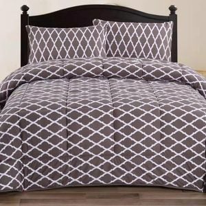 Ramesses Mirco Flannel Comforter Set Printing/Solid-Diamond Flower