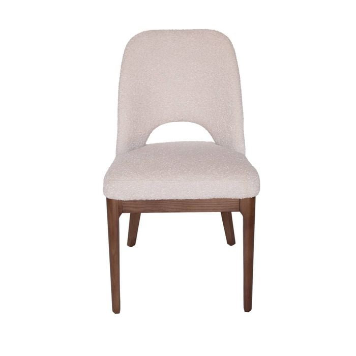 Sk Designer Living | Maribel Boucle Dining Chair | Walnut Legs - Beige Bouclé