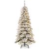 Costway 1.8M Artificial Christmas Full Spruce Tree w/Remote Control 697 Snow Flocked Tips