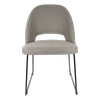 Durafurn Taupe Fabric Semifreddo Chair with Black Sled Base