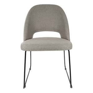 Durafurn Taupe Fabric Semifreddo Chair with Black Sled Base