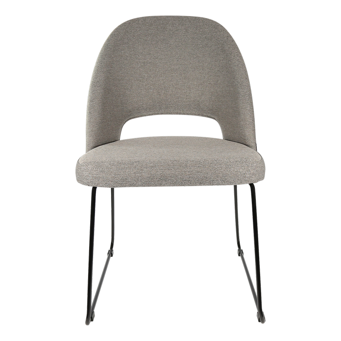 Durafurn Taupe Fabric Semifreddo Chair with Black Sled Base