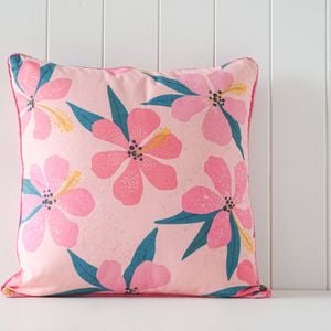 Rayell Indoor Square Cushion Blooming Bounty Pink 45x45cm