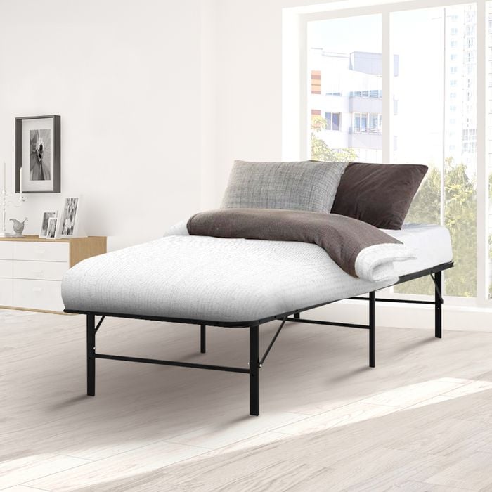 Artiss Folding Bed Frame Black Metal Bedframe Base Single Size