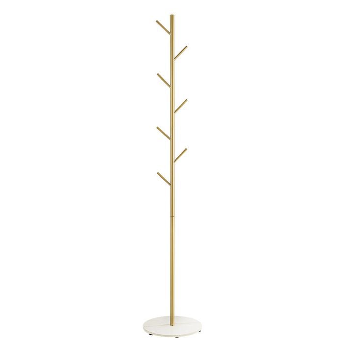 Furb Coat Rack Steel Clothes Stand Tree Portable Hanger Hat Garment Hook Gold