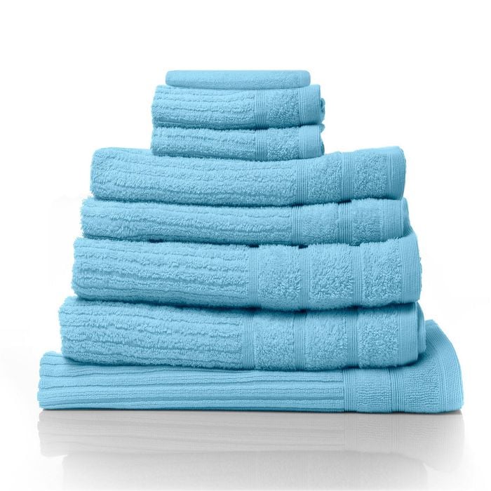 Royal Comfort Eden 600gsm Luxury Bath Towels Set Aqua 8 Piece