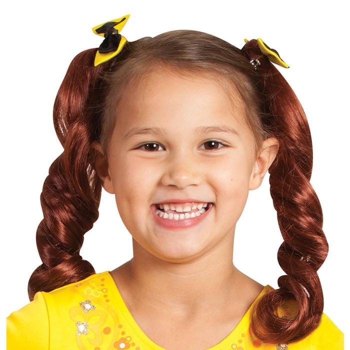 The Wiggles Yellow Wig Pigtails with Bows, CHILD