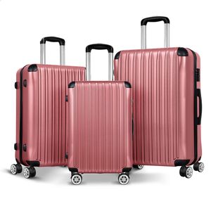 ALFORDSON 20" 24" 28" Luggage 3PCS Set Suitcase TSA Carry on Case Pink