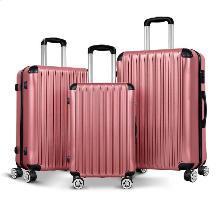 ALFORDSON 20" 24" 28" Luggage 3PCS Set Suitcase TSA Carry on Case Pink