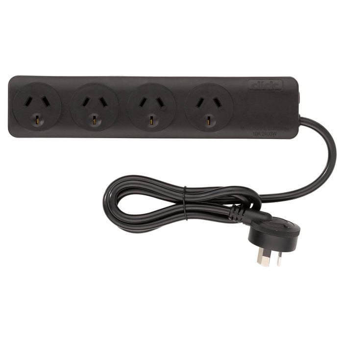Arlec 4 Outlet Powerboard - Black 