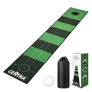 Centra Golf Putting Mat 3m Indoor Practice Non Slip Backing for Office Green