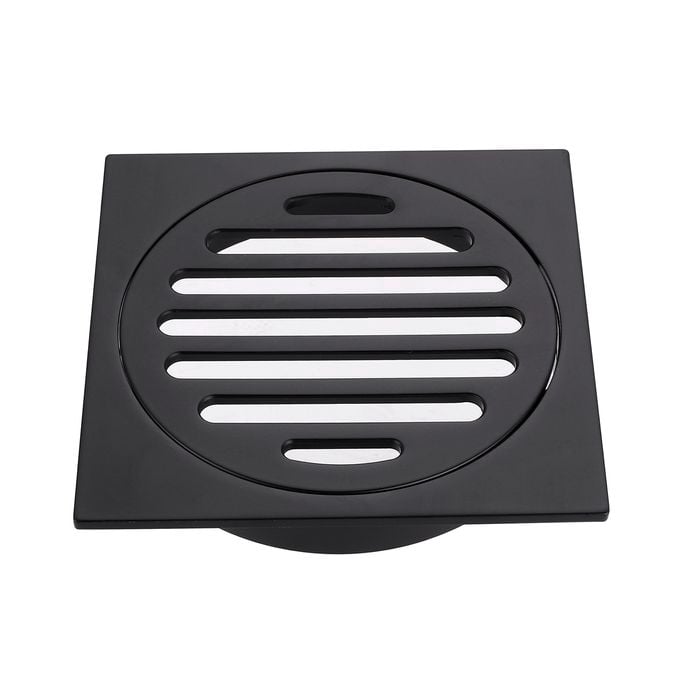 Kinetic 100mm Matte Black Square Floor Grate