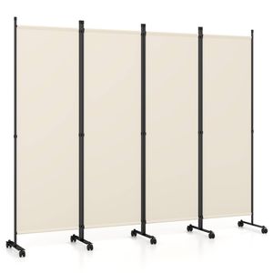Costway 4-Panel Room Divider 1.7×2.2m Wall Partition Stand