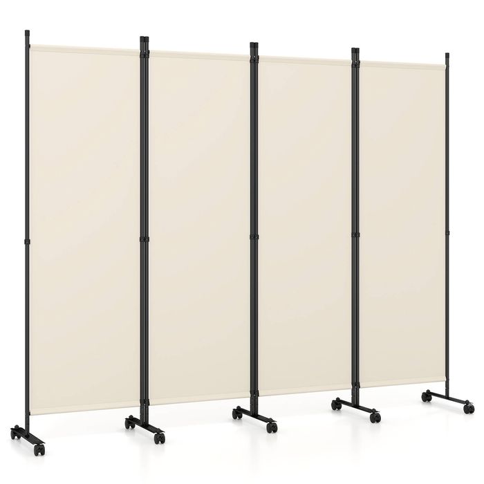 Costway 4-Panel Room Divider 1.7×2.2m Wall Partition Stand