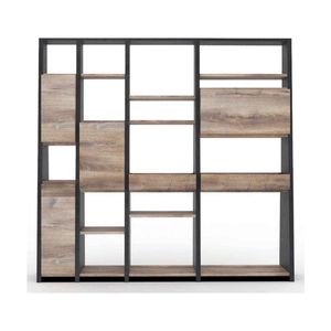 Modern Furniture BARON Display Unit 230cm - Warm Oak & Black