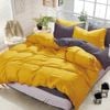 Fabric Fantastic 1000tc Reversible King Size Yellow And Grey Quilt/duvet Cover Set
