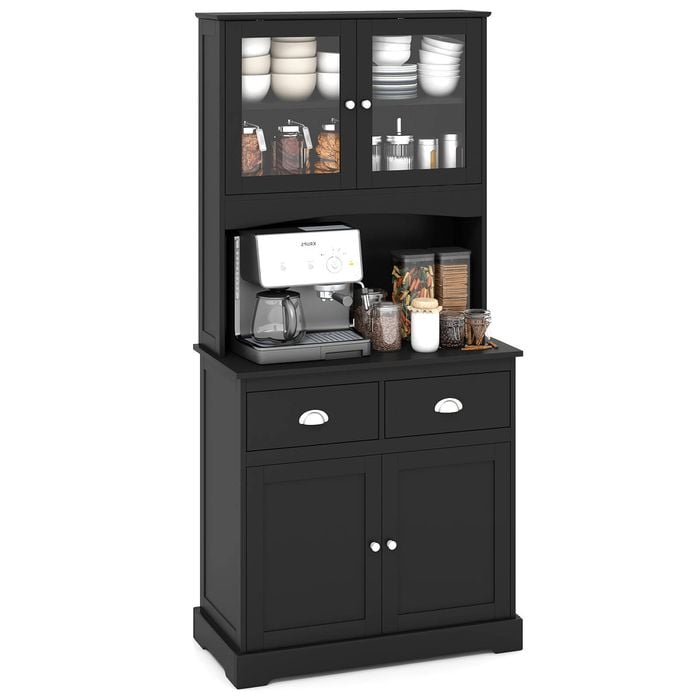 Costway Storage Cabinet Kitchen Buffet Cupboard, Black
