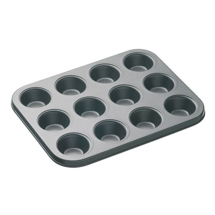 Mastercraft 26x20cm Heavy Base 12-Cup Non-Stick Mini Muffin Pan - Black
