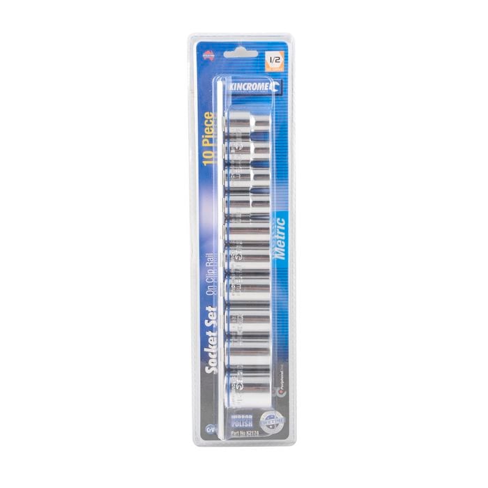 Kincrome 1/2" 10 Piece Socket Rail Set 