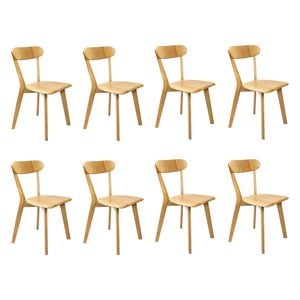 Levede 8pcs Rubberwood Dining Chairs - Natrual