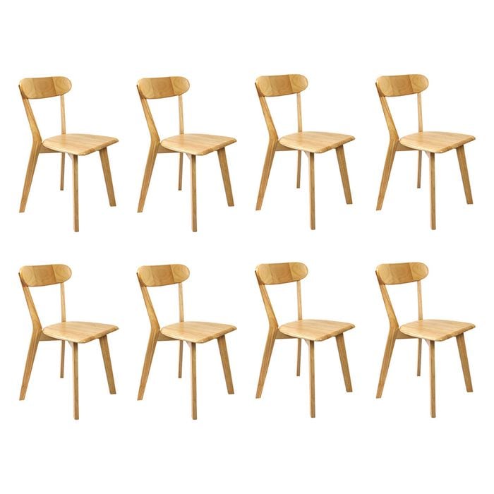 Levede 8pcs Rubberwood Dining Chairs - Natrual
