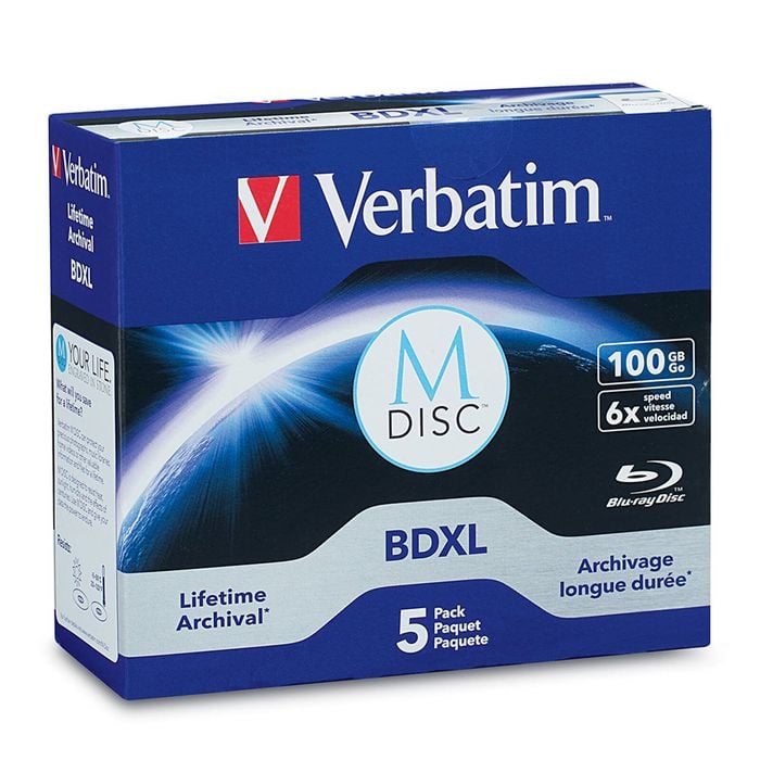 5PK Verbatim M-Disc BDXL 100GB 4x Speed Blank Disc Data Storage w/ Jewel Case