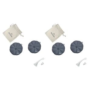 2x 2pc Wuf And Mio Silicone Pet Food Can Covers Airtight Waterproof w/Scoop Grey