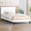 Alfordson Bed Frame Single Size Leather White