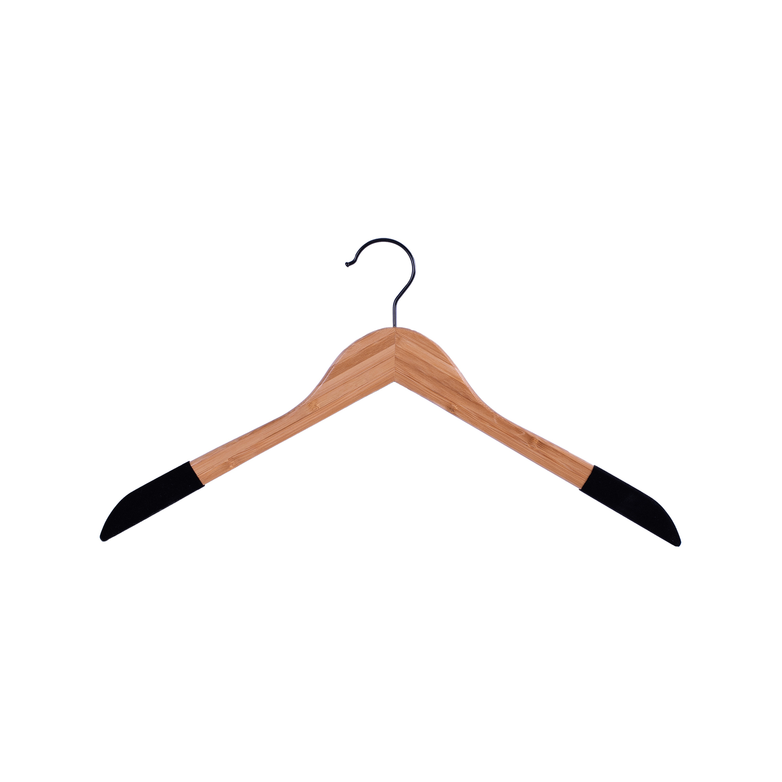 Sunfresh Bamboo Hangers With Black Velvet Shoulders - 3 Pack