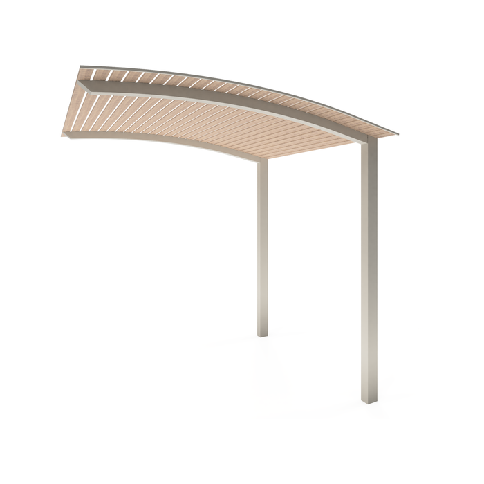 Exterior Life 3.25m Miami Curved Surf Mist/Beach Oak Pergola