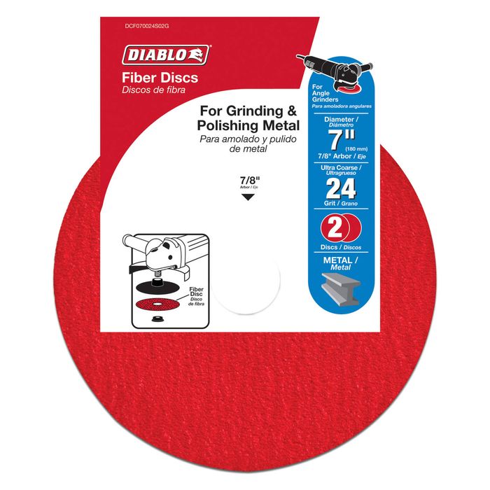 Diablo 180mm 24 Grit Aluminium Oxide Fibre Disc - 2 Pack