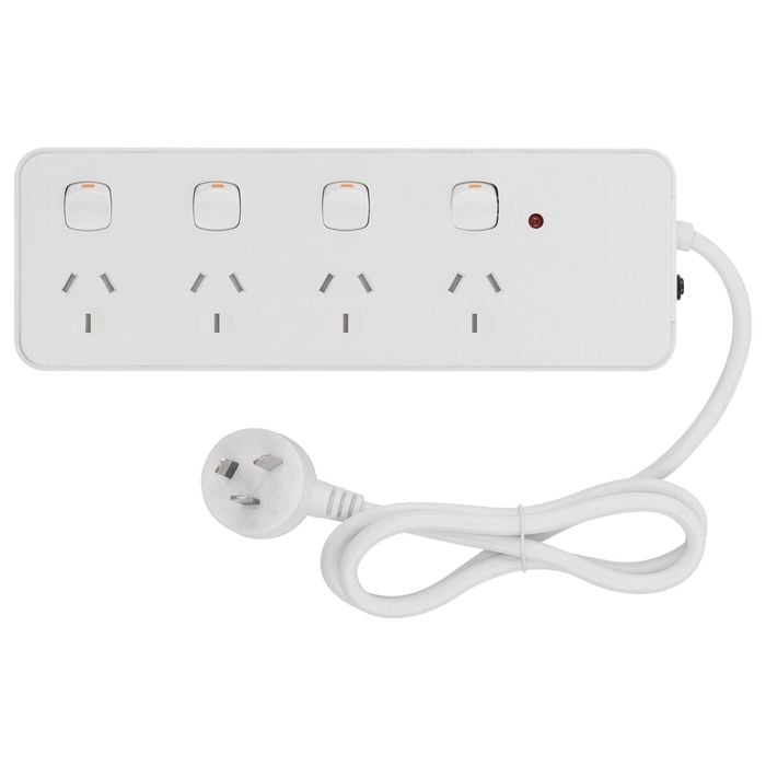 Click 4 Outlet Individually Switched Surge Powerboard with Child Safety Shutters