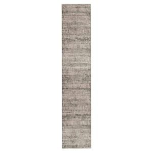 Loopsie-400cm X 80cm-mekina Tonal Dark Grey Distressed Runner Rug