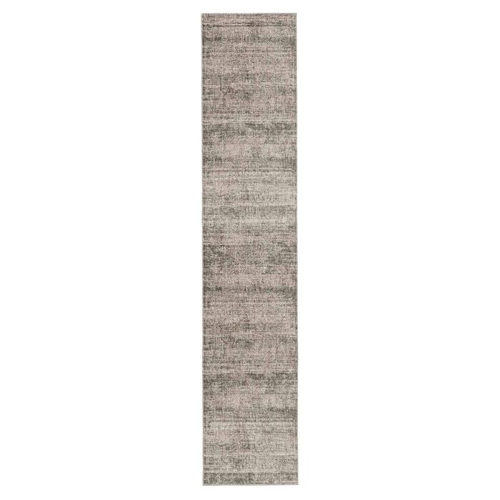 Loopsie-400cm X 80cm-mekina Tonal Dark Grey Distressed Runner Rug