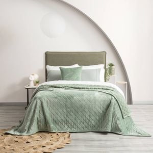Renee Taylor Heston Queen/King Blanket 480GSM Velvet Sherpa Eucalyptus