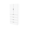 Lugna 2048 x 900 x 380mm White 3 Shelves 4 Drawer Wardrobe Unit