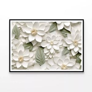 White Flowers with Petals  Print 100% Australian Made 120x90cm  (Poster)