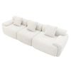 Ufurniture 282cm 3 Seater Sofa Corduroy Modular Compressed Couch W/ Large Armrest & Cushion No Assembly Beige