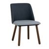 Modern Furniture JOLLIN 54x85cm Dining Chair - Walnut & Blue