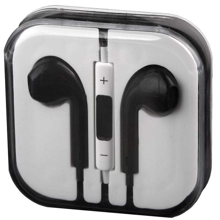 Handsfree Headphone Earphone w/ Mic 3.5mm Connector Jack - Black