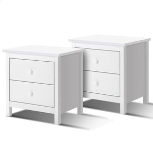 ALFORDSON 2x Bedside Table Hamptons White