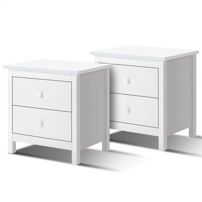 ALFORDSON 2x Bedside Table Hamptons White