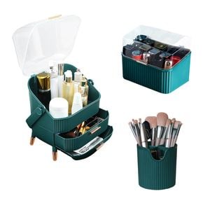 SOGA Green Cosmetic Jewelry Storage Organiser Set