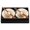 Omotenashi Kyo Sendan Set of 2 Donburi Bowls & Chopsticks - Earthern